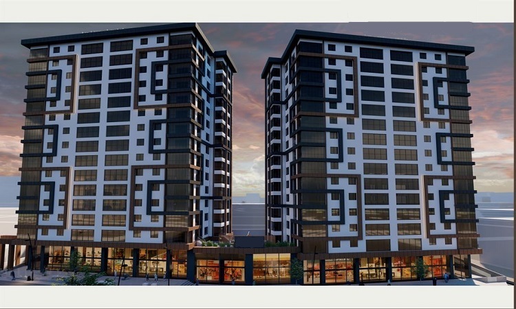 A project with an area of 2500 square meters, with options from 2+1 to 3+1, located in the Kucukcekmece area.